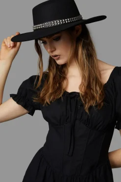 Accessories Black Friday Hats*Studded Wide Brim Hat