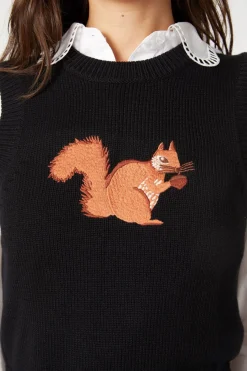 Women Princess Highway Knitwear & Cardis*Sweet Squirrel Emb Vest