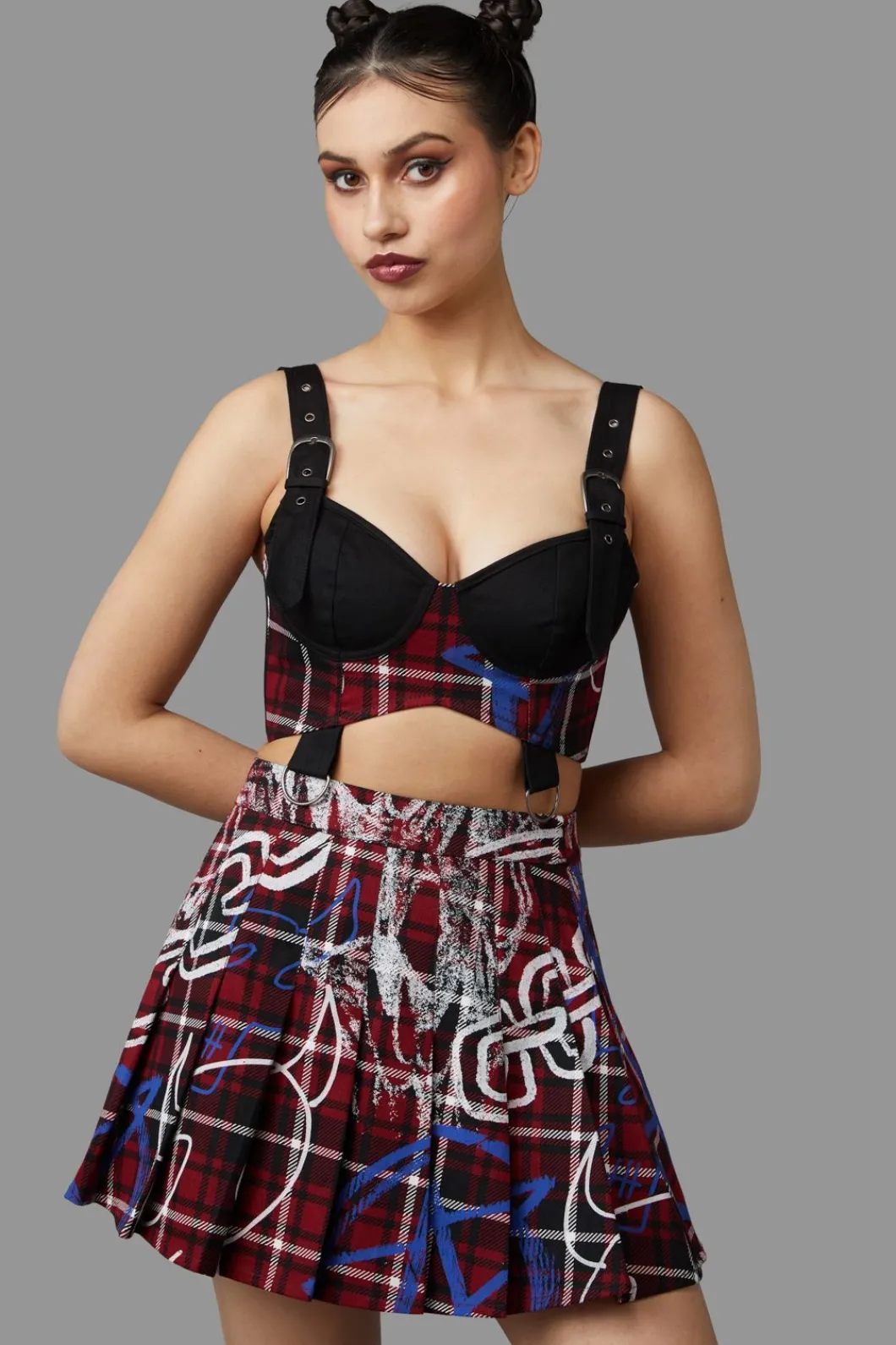 Women Black Friday Blouses & Tops*Tag Tartan Corset Top