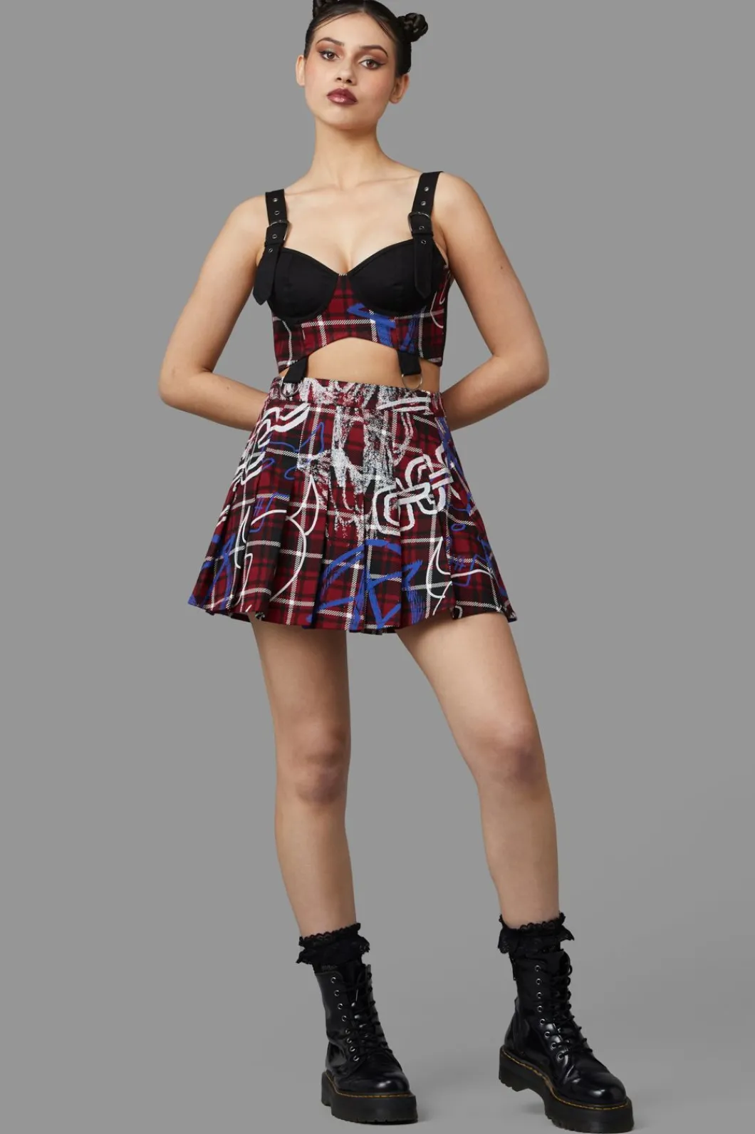 Women Black Friday Blouses & Tops*Tag Tartan Corset Top