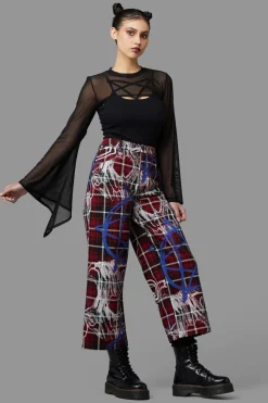 Women Black Friday Pants & Jumpsuits*Tag Tartan Wide Leg Pants