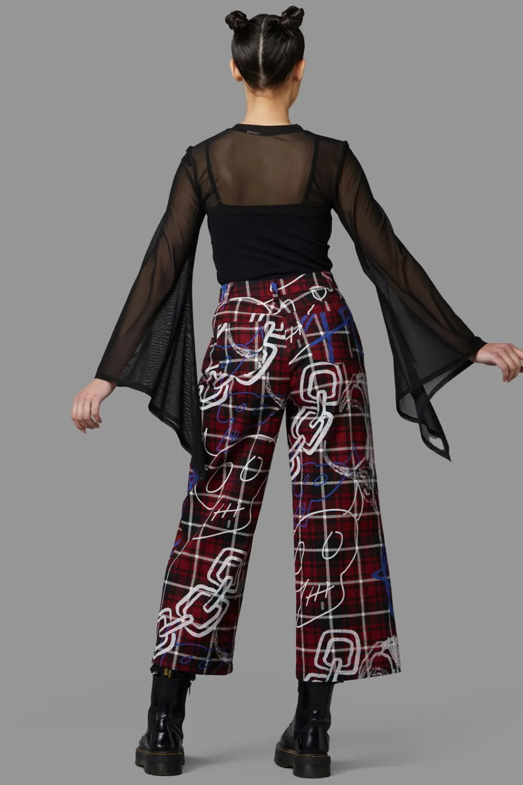 Women Black Friday Pants & Jumpsuits*Tag Tartan Wide Leg Pants