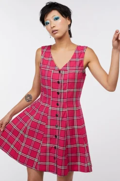 Women Dangerfield Dresses & Pinafores*Tartan Button Up Pinafore
