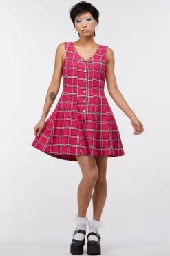 Women Dangerfield Dresses & Pinafores*Tartan Button Up Pinafore