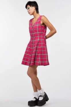 Women Dangerfield Dresses & Pinafores*Tartan Button Up Pinafore
