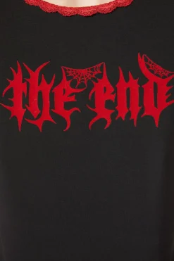 Women Dangerfield Blouses & Tops*The End Flocked Crop Tee