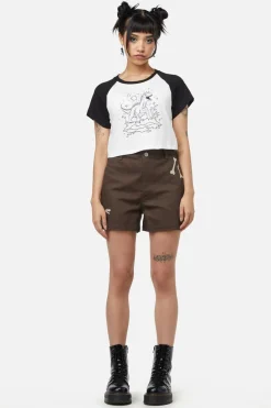 Women Dangerfield Blouses & Tops*Triassic Line Art Baby Tee