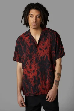 Men Black Friday Shirts & Tees*Up In Flames Short Sleeve Shirt