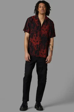 Men Black Friday Shirts & Tees*Up In Flames Short Sleeve Shirt