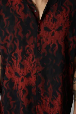 Men Black Friday Shirts & Tees*Up In Flames Short Sleeve Shirt