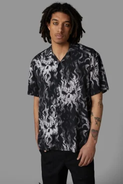 Men Black Friday Shirts & Tees*Up In Flames Short Sleeve Shirt