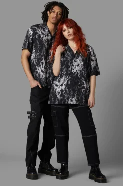 Men Black Friday Shirts & Tees*Up In Flames Short Sleeve Shirt