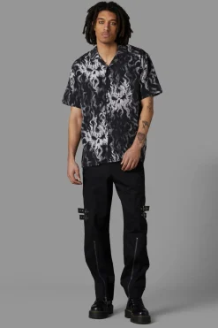 Men Black Friday Shirts & Tees*Up In Flames Short Sleeve Shirt