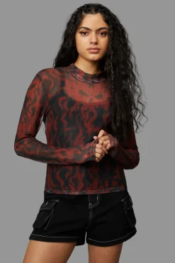 Women Black Friday Blouses & Tops*Up In Flames Top