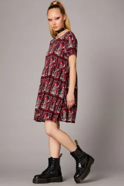 Women Black Friday Dresses & Pinafores*Vampire Goth Print Dress