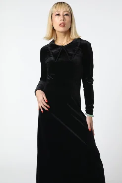 Women Black Friday Dresses & Pinafores*Velour Goth Maxi Dress