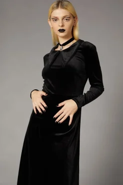 Women Black Friday Dresses & Pinafores*Velour Goth Maxi Dress
