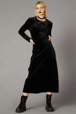 Women Black Friday Dresses & Pinafores*Velour Goth Maxi Dress