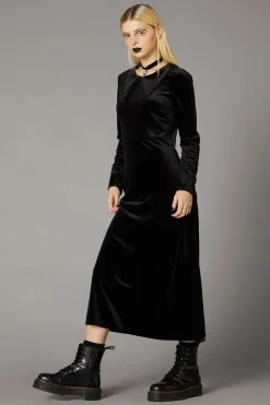 Women Black Friday Dresses & Pinafores*Velour Goth Maxi Dress