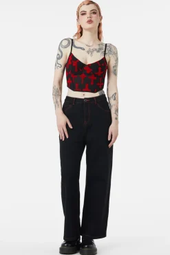 Women Dangerfield Blouses & Tops*Vowed Flocked Mesh Corset