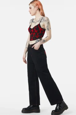 Women Dangerfield Blouses & Tops*Vowed Flocked Mesh Corset