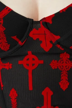 Women Dangerfield Blouses & Tops*Vowed Flocked Mesh Corset