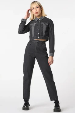 Women Black Friday Jackets & Coats*Washed Denim Goth Jacket