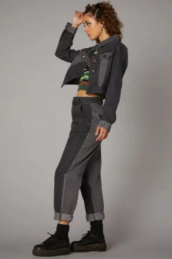 Women Black Friday Jackets & Coats*Washed Denim Goth Jacket