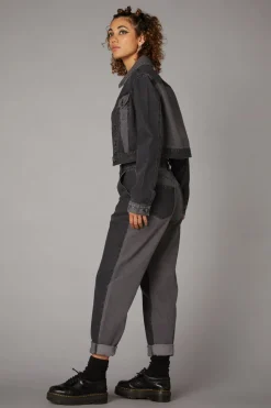 Women Black Friday Jackets & Coats*Washed Denim Goth Jacket