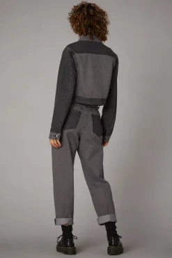 Women Black Friday Jackets & Coats*Washed Denim Goth Jacket