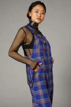 Women Black Friday Pants & Jumpsuits*Werewolf Tartan Goth Overall